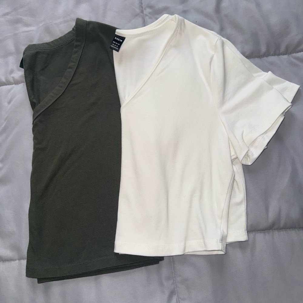 Wild Fable and SHEIN Classic V-Neck Crop Tops